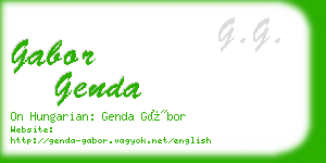 gabor genda business card